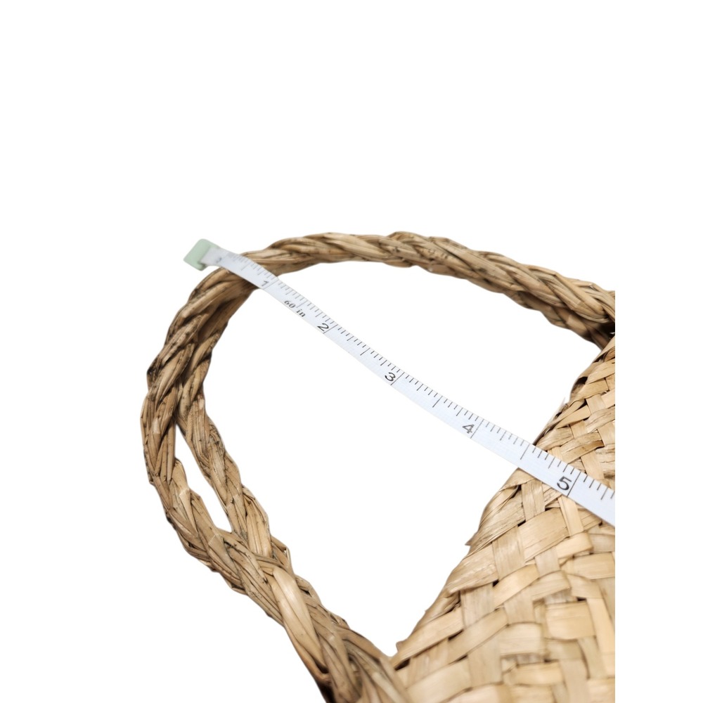 Vintage Straw Woven Tote Bag Boho Cottagecore Coastal Beach Resort Tan Artisan - Picture 11 of 13